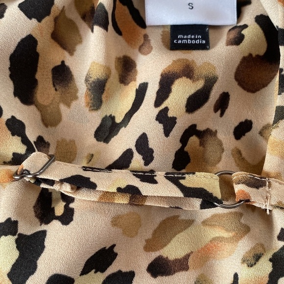 CAbi Animal Print Leopard Silky Cami Tank Top Tan Black Gold Size SMALL - Picture 7 of 9